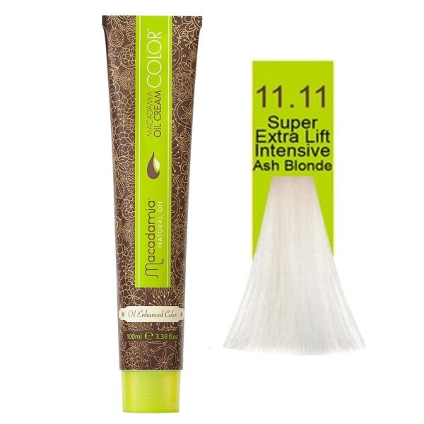 رنگ موی ماکادامیا شماره 11.11 حجم 100 میلی لیتر رنگ بلوند دودی خیلی روشن