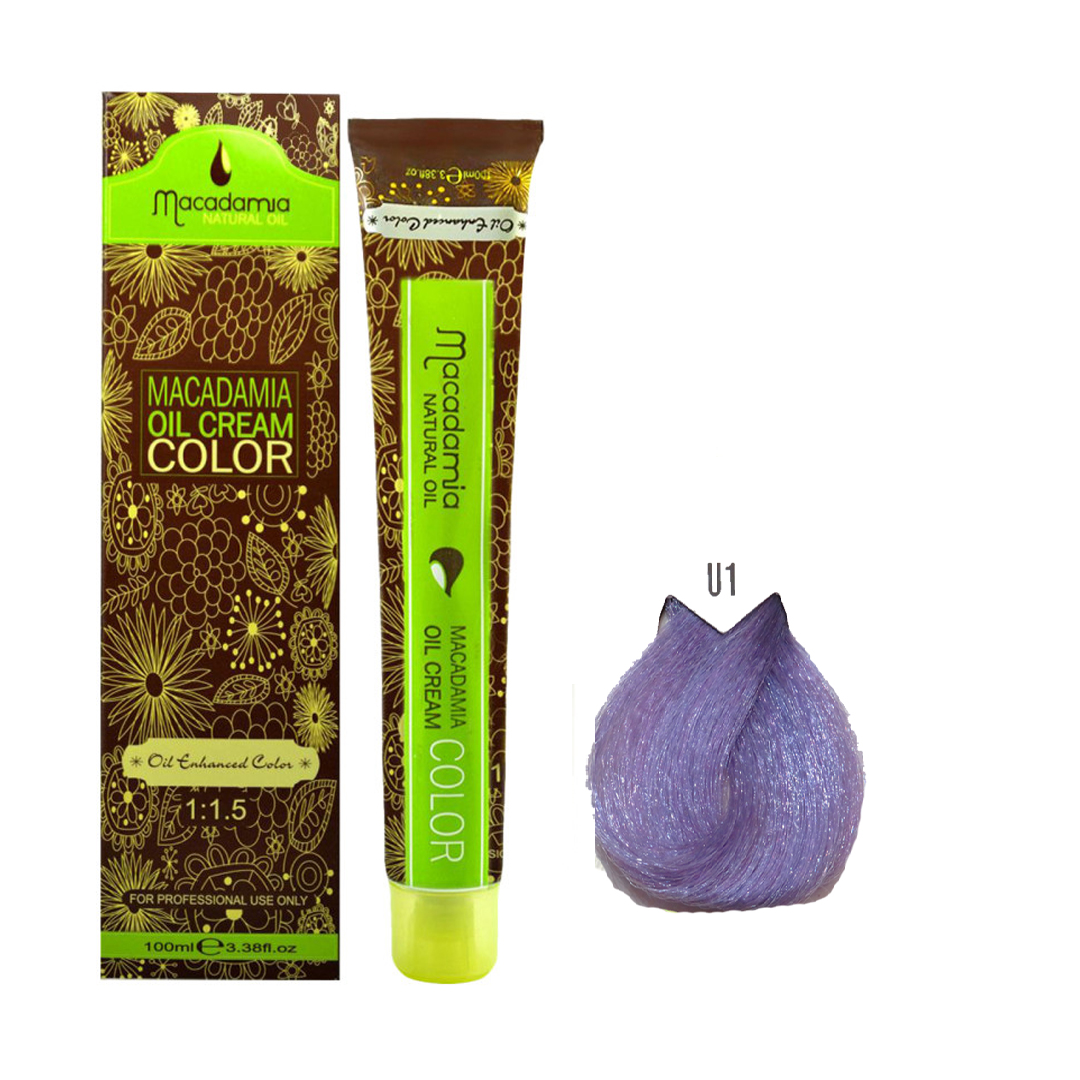 رنگ مو ماکادامیا شماره U1 رنگ لوندر حجم 100میل Macadamia