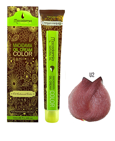 رنگ مو ماکادامیا شماره U2 رنگ مرجانی حجم 100میل Macadamia
