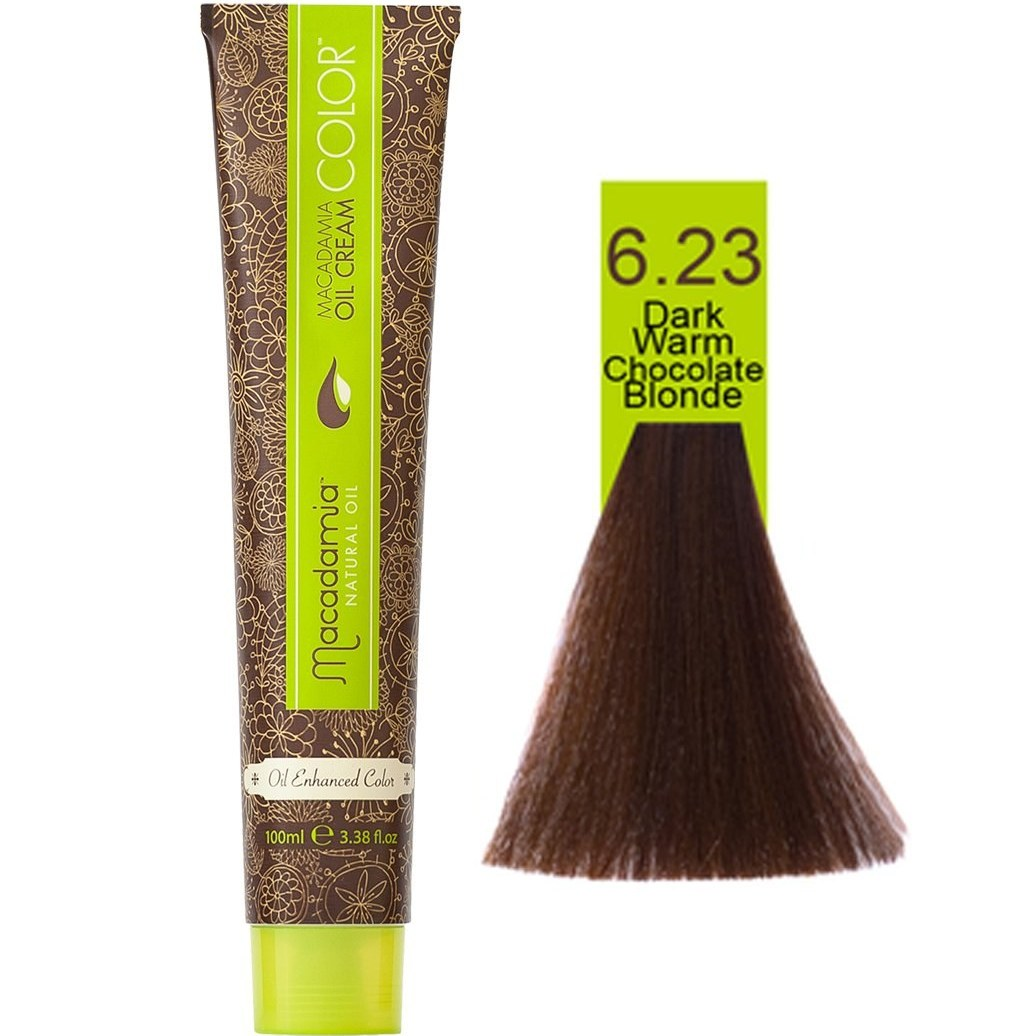 رنگ موی ماکادامیا شماره 6.23 حجم 100 میلی لیتر رنگ بلوند شکلاتی تیره