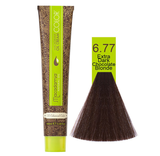 رنگ مو ماکادامیا شماره 6.77 رنگ بلوند کاکائویی تیره حجم 100 میل