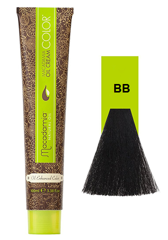 رنگ مو ماکادامیا شماره BB رنگ مشکی پر کلاغی حجم 100 میل