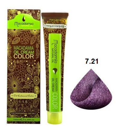 رنگ مو ماکادامیا شماره 7.21 رنگ بلوند خاکستری بنفش حجم 100 میل