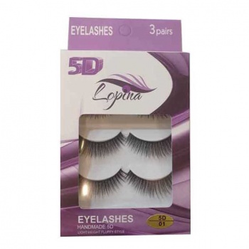 مژه 5 بعدی لوپینا بسته سه عددی کد 01