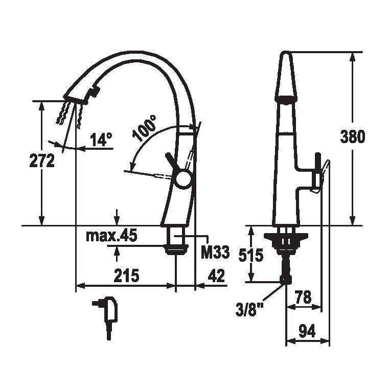 شیر روشویی کی دبلیو سی مدل زو 