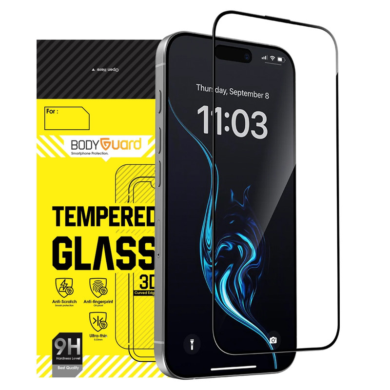 محافظ صفحه نمایش شیشه ای بادیگارد مدل FIP مناسب برای گوشی موبایل اپل iPhone 17 Pro Max