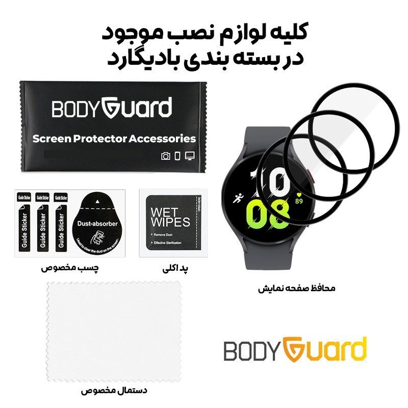 محافظ صفحه نمایش بادیگارد مدل PMMA مناسب برای ساعت هوشمند سامسونگ Galaxy Watch 5 40mm R905 بسته 3 عددی