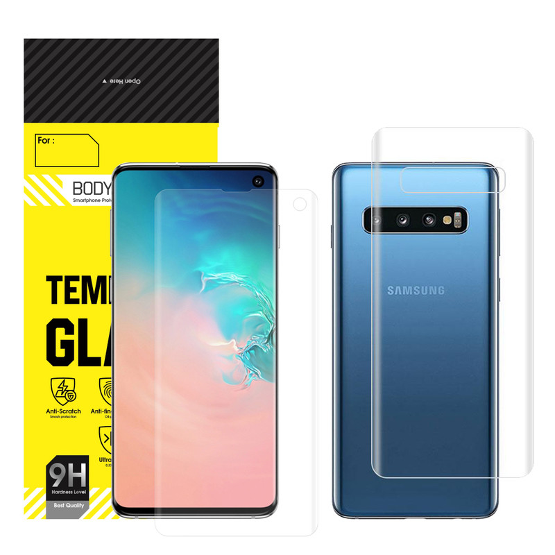 محافظ صفحه نمایش بادیگارد مدل HydroGel مناسب برای گوشی موبایل سامسونگ Galaxy S10 به همراه محافظ پشت گوشی
