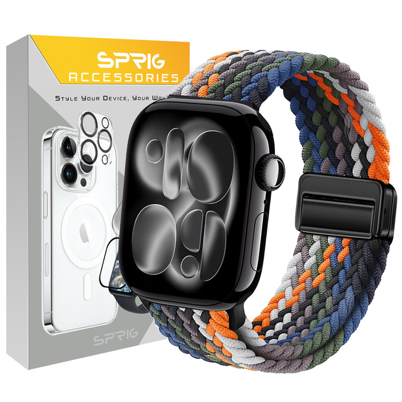 بند اسپریگ مدل Braided Solo Magnet مناسب برای اپل واچ 44mm سری 4/5/6/SE/SE2/SE
