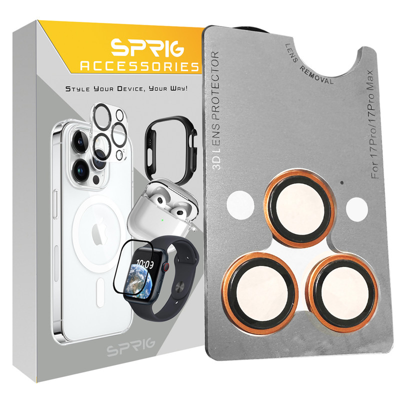 محافظ لنز دوربین اسپریگ مدل Ring Metal Luxury مناسب برای گوشی موبایل اپل Iphone 17 Pro / 17 Pro max