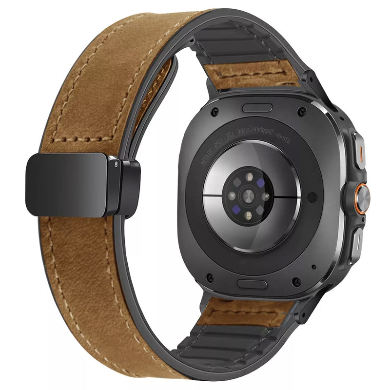 بند اسپریگ مدل Magnetic Soft Leather مناسب برای ساعت هوشمند سامسونگ Galaxy Watch 7 Ultra 47mm