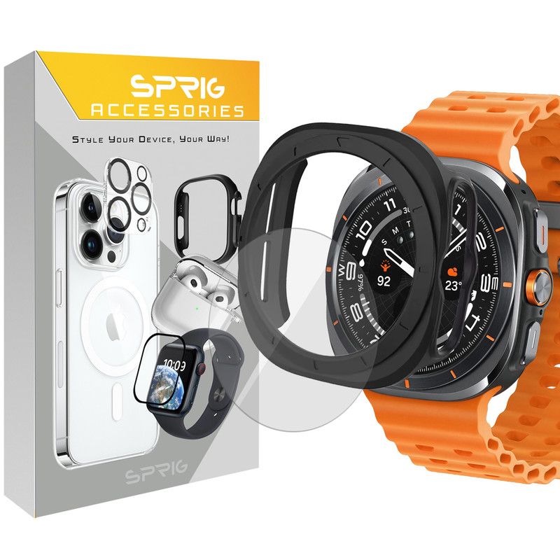 کاور اسپریگ مدل SPG Case مناسب برای ساعت هوشمند سامسونگ Galaxy Watch Ultra 47mm به همراه محافظ صفحه نمایش
