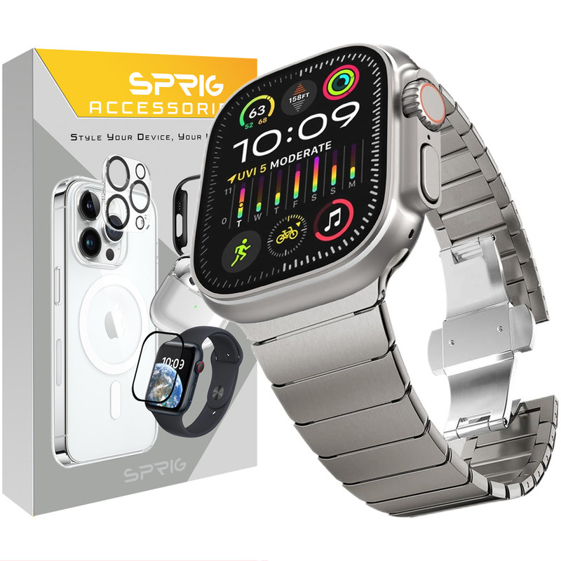 بند اسپریگ مدل Butterfly Link مناسب برای اپل واچ سری Se/Ultra/1/2/3/4/5/6/7/8/9 سایز 42/44/45/49 میلی متری