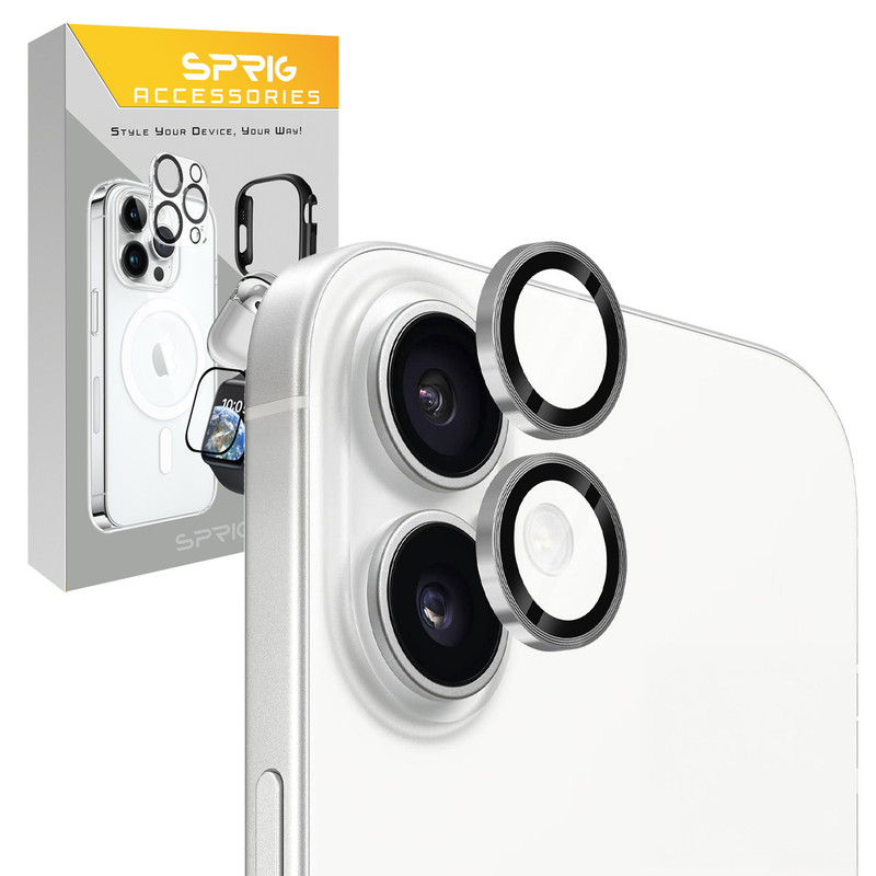 محافظ لنز دوربین اسپریگ مدل Metal Ring مناسب برای گوشی موبایل اپل iPhone 16 / 16 Plus