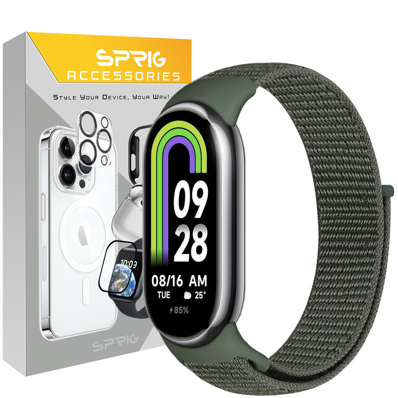 بند اسپریگ مدل Nylon Skin مناسب برای ساعت هوشمند شیائومی Mi band 8/9
