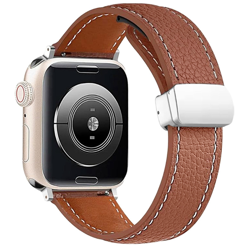 بند اسپریگ مدل Magnetic Leather SP مناسب برای اپل واچ سری Se/1/2/3/4/5/6/7/8/9 سایز 38 / 40 / 41 mm