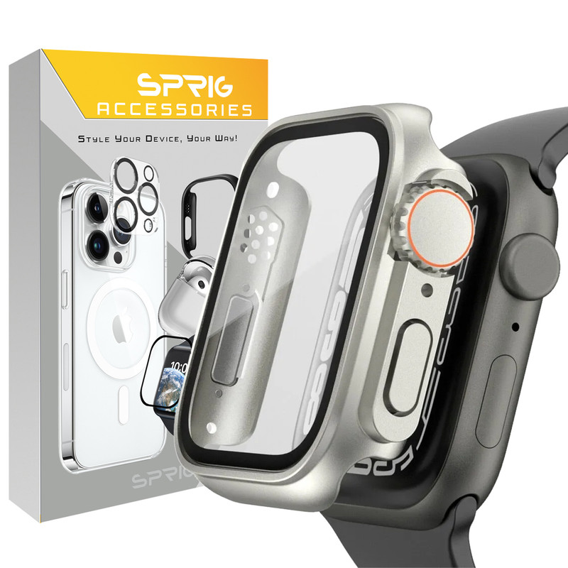 کاور اسپریگ مدل Ultra Transform مناسب برای اپل واچ سری 4/5/6/Se سایز 44 میلی متری به همراه محافظ صفحه نمایش