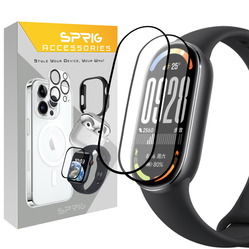 محافظ صفحه نمایش اسپریگ مدل Pmma-SPG مناسب برای ساعت هوشمند شیائومی Mi band 10 مجموعه 2 عددی
