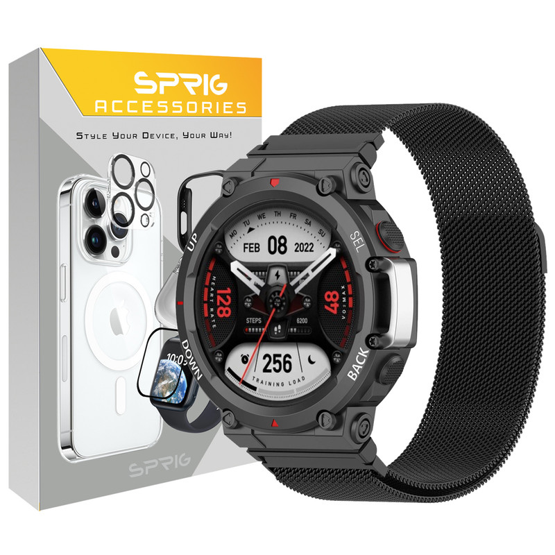 بند اسپریگ مدل Milanese TRX مناسب برای ساعت هوشمند امیزفیت Trex 2