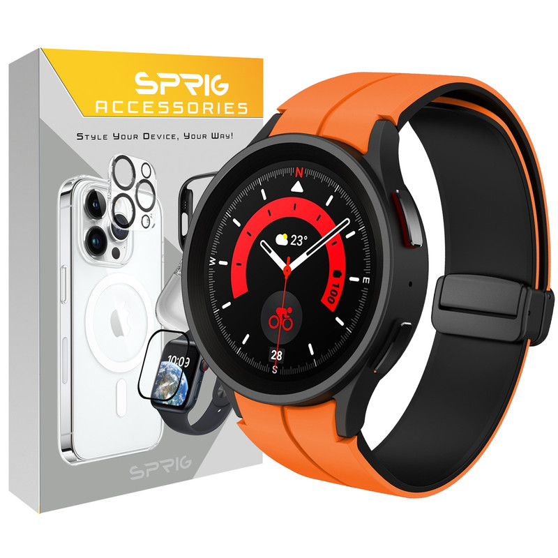 بند اسپریگ مدل Silicone MAG ORG DualC مناسب برای ساعت هوشمند سامسونگ Galaxy Watch 6 Classic 47mm