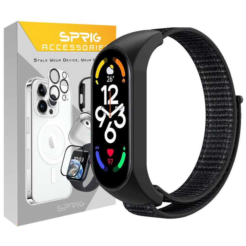 بند اسپریگ مدل Nylon Skin مناسب برای ساعت هوشمند شیائومی Mi band 5/6/7