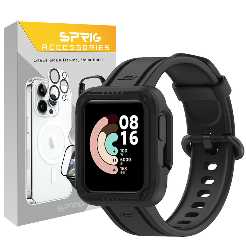 بند اسپریگ مدل Silicone Set مناسب برای ساعت هوشمند شیائومی Redmi Watch / 2 / Watch 2 Lite / MI Watch Lite / Lite 2 / Poco Watch به همراه کاور