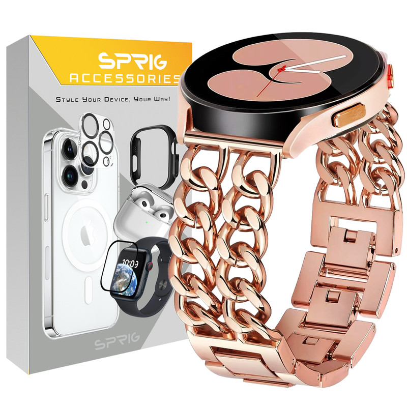 بند اسپریگ مدل Cart-2line مناسب برای ساعت هوشمند سامسونگ Galaxy Watch 5 40mm / Watch 5 44mm / Watch 5 pro 45mm