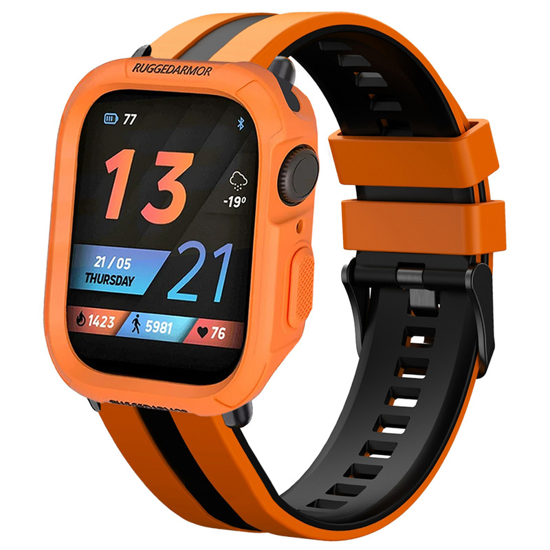 بند اسپریگ مدل Ferrer Rugged مناسب برای اپل واچ 45 میلی متری سری 7/8/9 به همراه کاور