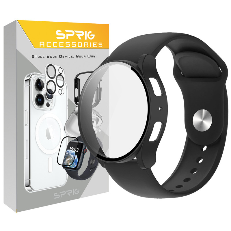 بند اسپریگ مدل Sic-Guard مناسب برای ساعت هوشمند سامسونگ Galaxy Watch 6 40mm به همراه کاور