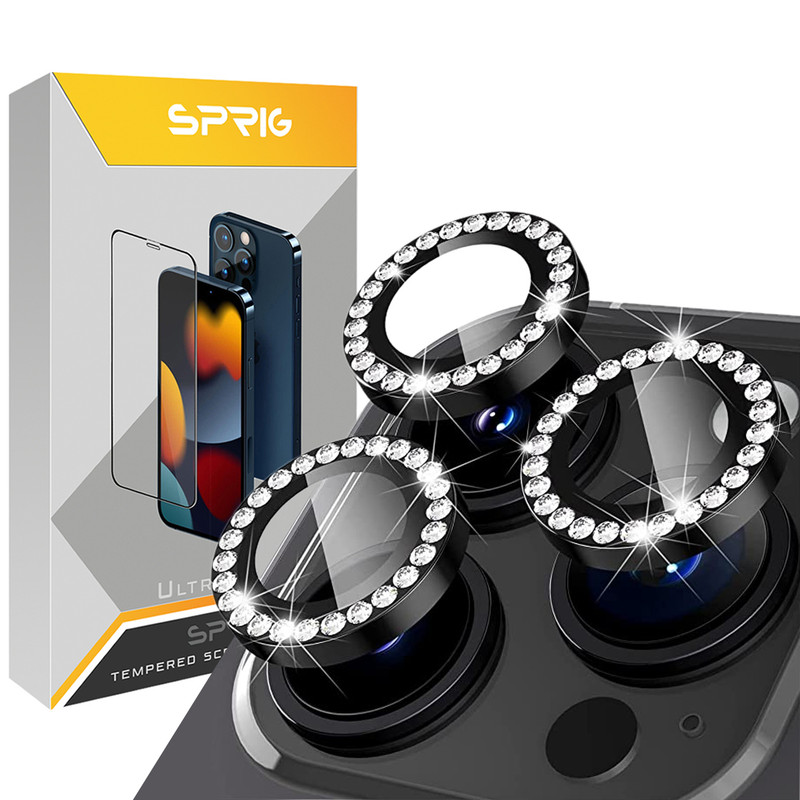 محافظ لنز دوربین اسپریگ مدل Ring metal Diamond مناسب برای گوشی موبایل اپل Iphone 13 Pro / 13 Pro max