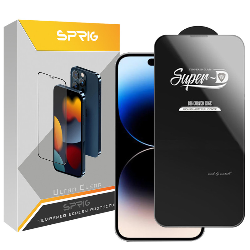 محافظ صفحه نمایش حریم شخصی اسپریگ مدل Super D مناسب برای گوشی موبایل اپل Iphone 14 Pro