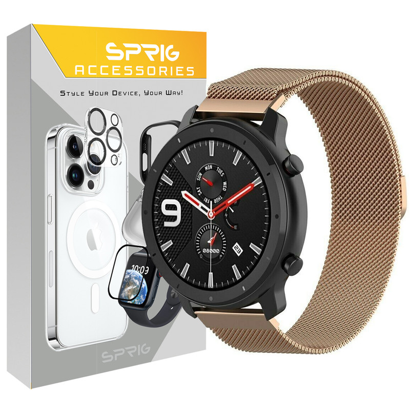بند اسپریگ مدل Milanese مناسب برای ساعت هوشمند امیزفیت GTR 42mm