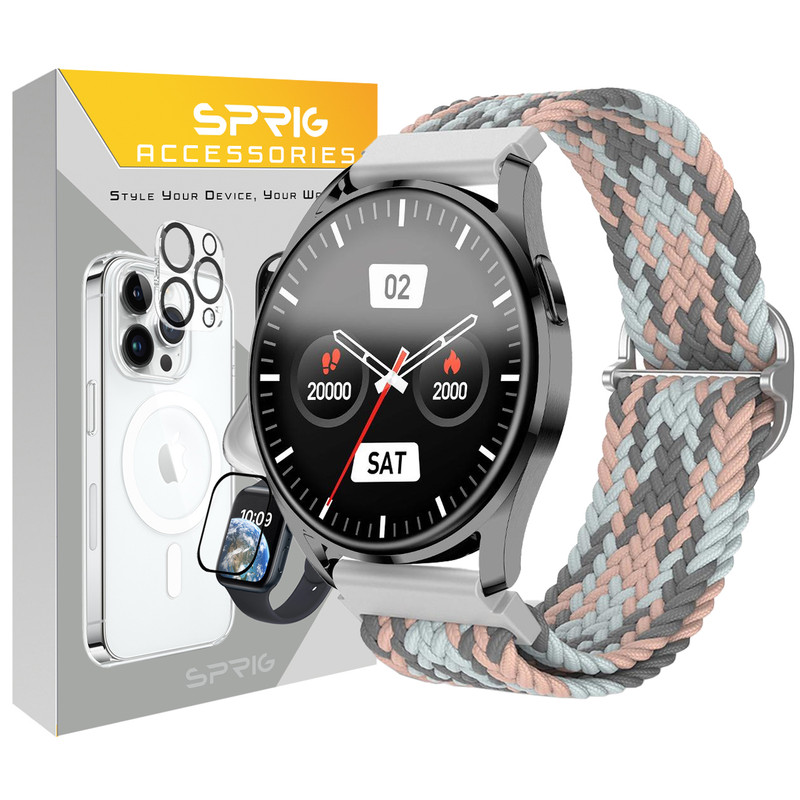 بند اسپریگ مدل Braided NC TW مناسب برای ساعت هوشمند ایمیکی SF1 / SF1E / SE1 / ST1