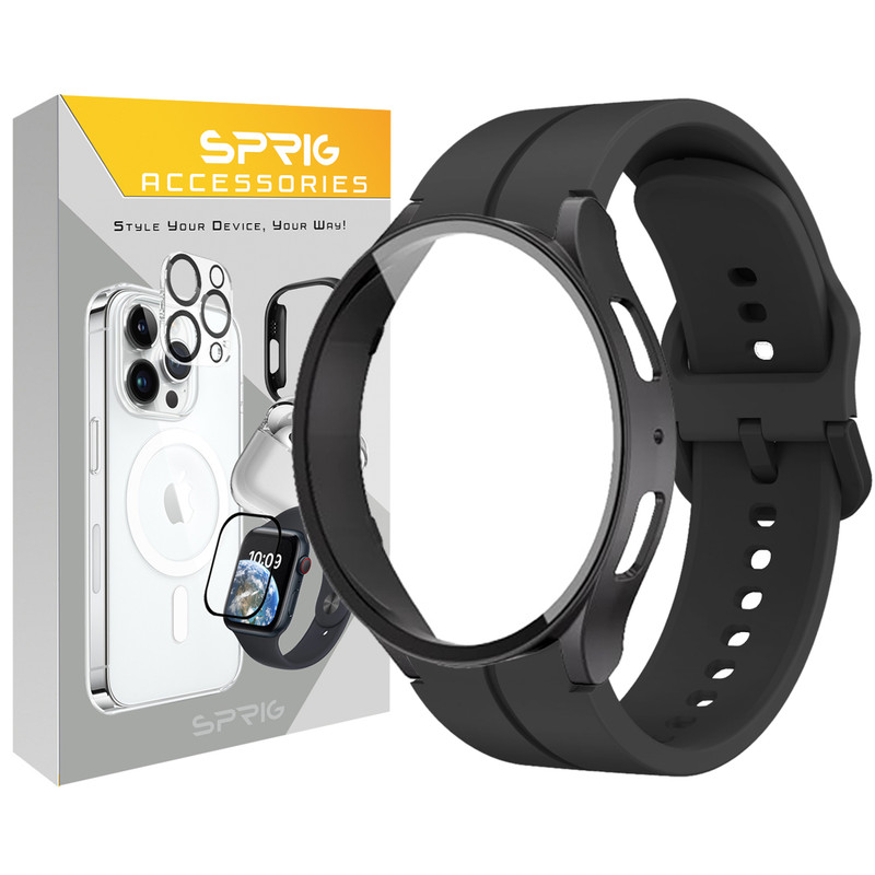 بند اسپریگ مدل Silic ORG Guard مناسب برای ساعت هوشمند سامسونگ Galaxy watch 4 40mm به همراه کاور