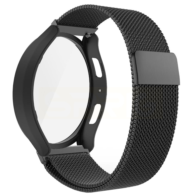 بند اسپریگ مدل Milanese SP Guard مناسب برای ساعت هوشمند سامسونگ Galaxy Watch 4 44mm به همراه کاور