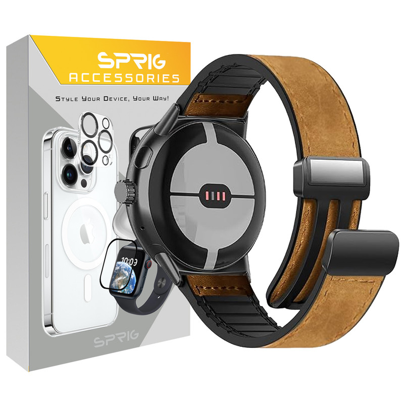 بند اسپریگ مدل Magnetic Soft Leather مناسب برای ساعت هوشمند سامسونگ Galaxy Watch 4/5/6/7/FE سایز 40/43/44/46/47 میلی متری
