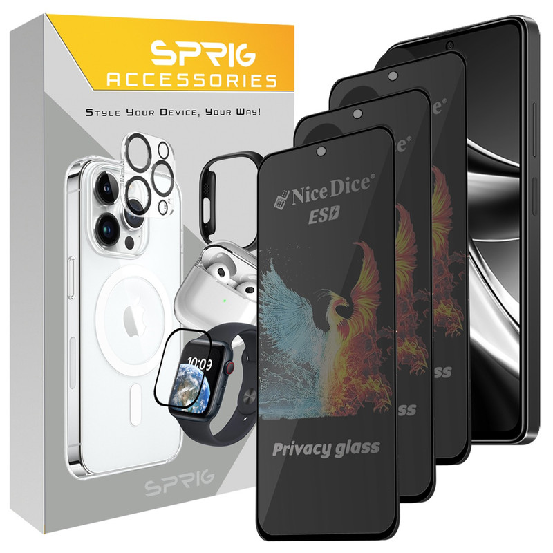 محافظ صفحه نمایش حریم شخصی اسپریگ مدل PRV3 NICED مناسب برای گوشی موبایل شیائومی Poco X5 Pro / Redmi Note 12 Pro 5G / Redmi Note 12 Pro Plus بسته سه عددی