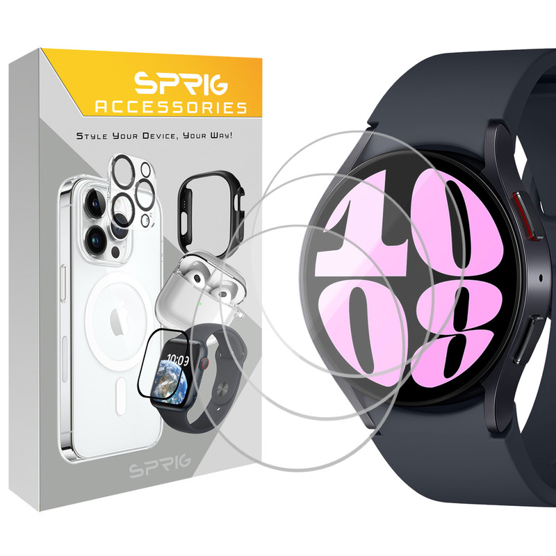 محافظ صفحه نمایش شیشه ای اسپریگ مدل  SPG مناسب برای ساعت هوشمند سامسونگ Galaxy watch 6 40mm مجموعه 3 عددی
