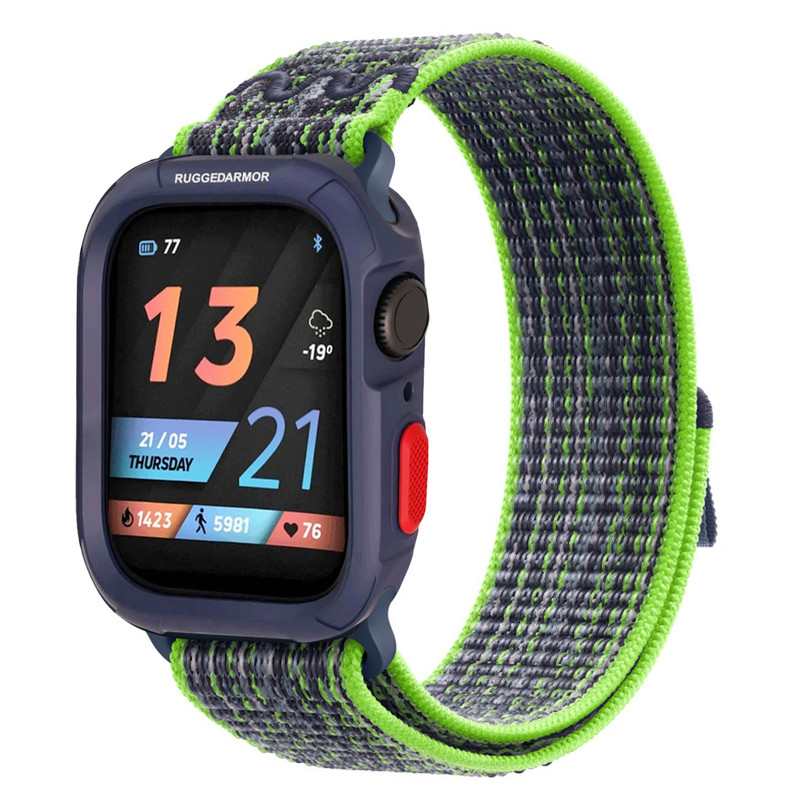 بند اسپریگ مدل Nylon NK Rugged مناسب برای اپل واچ سایز mm 44/45 سری 4/5/6/Se/7/8 به همراه کاور