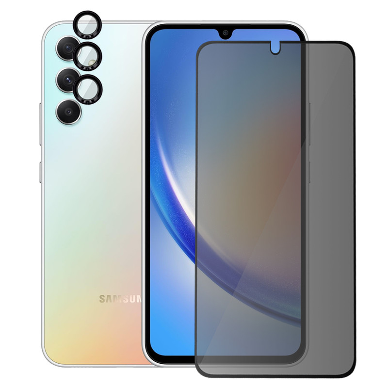 محافظ صفحه نمایش اسپریگ مدل PRV_Ring مناسب برای گوشی موبایل سامسونگ Galaxy A34 به همراه محافظ لنز دوربین