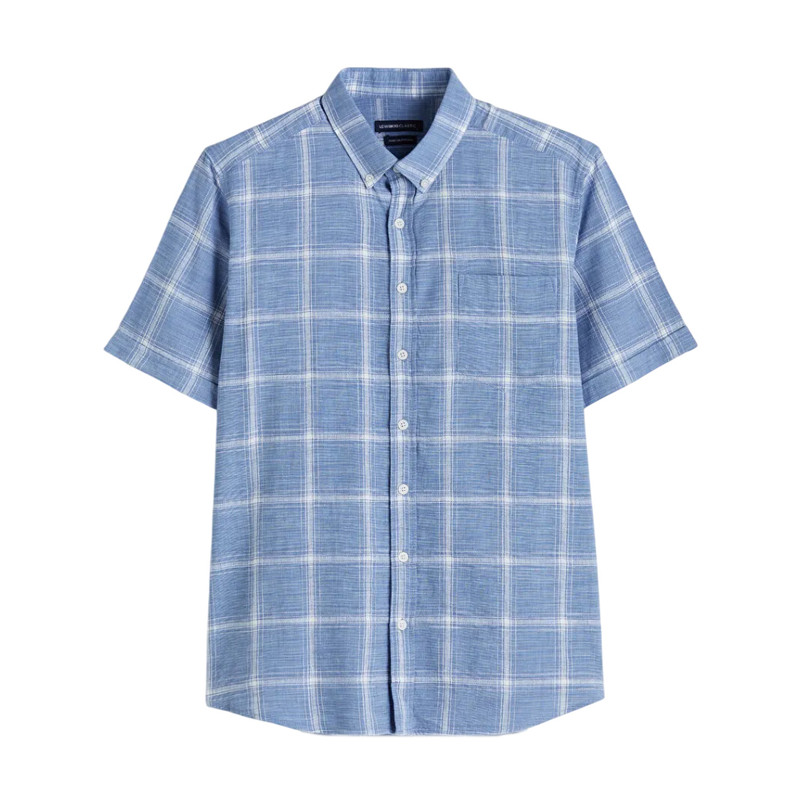 پیراهن آستین کوتاه یقه برگردان مردانه ال سی وایکیکی مدل سوپرپنبه چارخونه