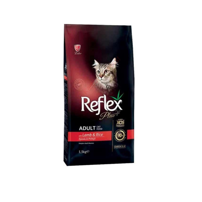 غذای خشک گربه رفلکس پلاس مدل lamb&rice وزن 1500 گرم