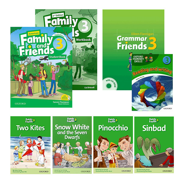 کتاب Family and Friends 3 اثر Naomi Simmons انتشارات آکسفورد 8 جلدی