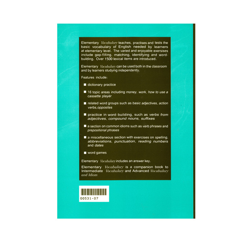 کتاب Elementary Vocabulary اثر B J Thomas انتشارات الوند پویان