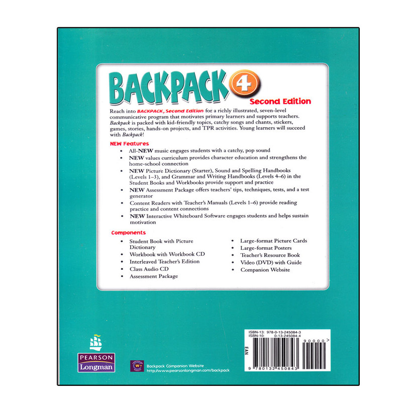 کتاب Backpack 4 Second Edition اثر Marrio Herrera And Diane Pinkley انتشارات الوندپویان