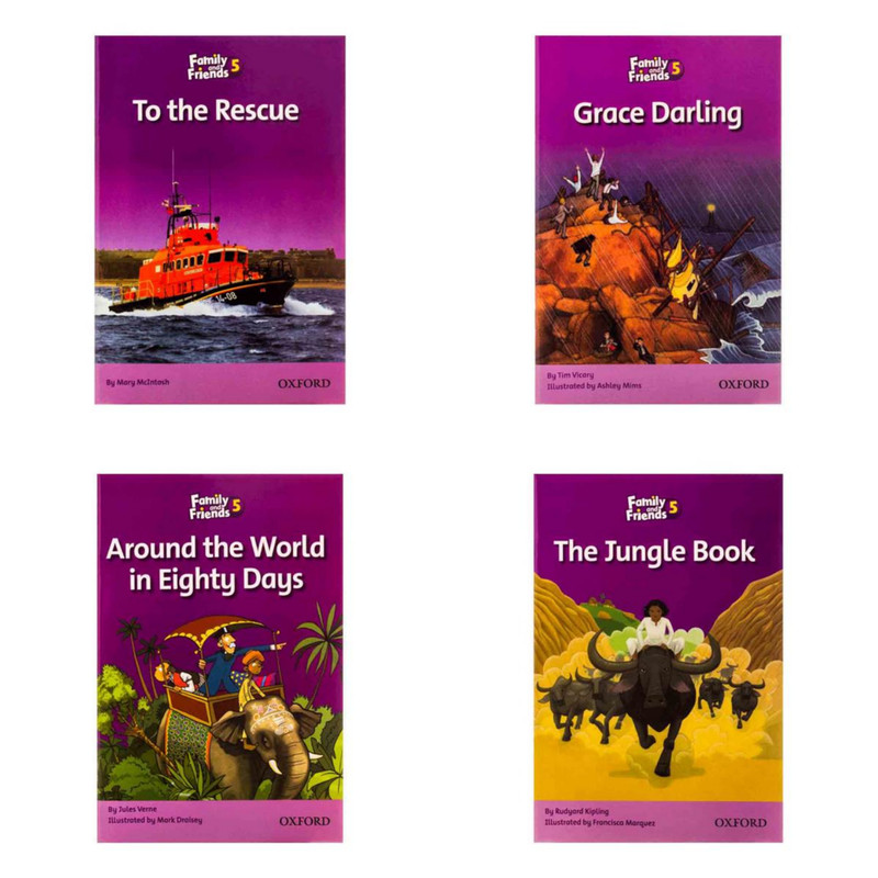  کتاب Family and Friends Readers 5 اثر جمعی از نویسندگان انتشارات Oxford چهار جلدی