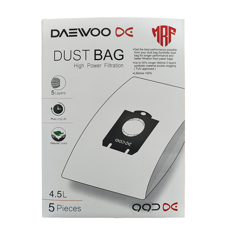 کیسه جاروبرقی دوو مدل espero DVC-S22P  میکرو فیلتر5لایه مناسب جاروبرقی دوو اسپرو بسته 5 عددی 