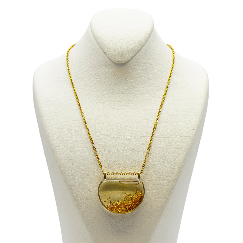 گردنبند زنانه آلتین هنر بزازیان مدل براده لبخند شیشه ای