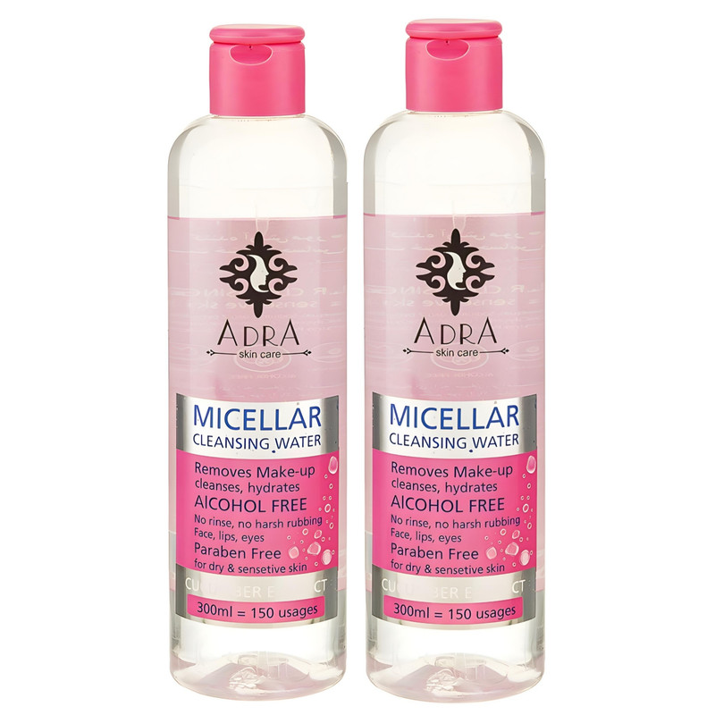 آب پاک کننده آرایش آدرا مدل 001 حجم 300 میلی لیتر مجموعه دو عددی