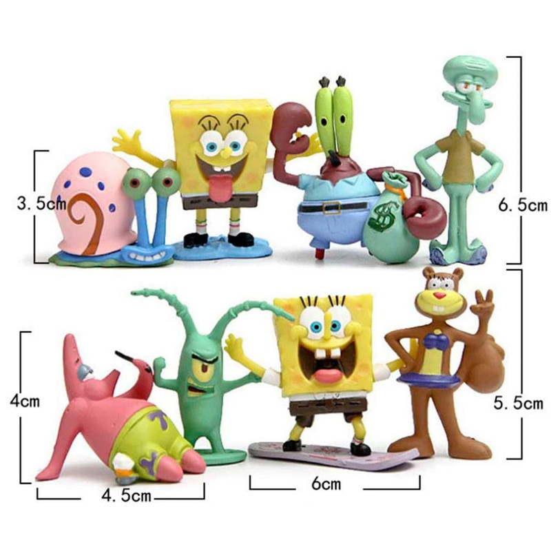 فیگور مدل باب اسفنجی کد 2020 بسته 8 عددی